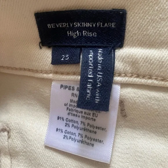 Veronica Beard Beverly flared jeans in cream denim. high rise, size 25 - Picture 9 of 9